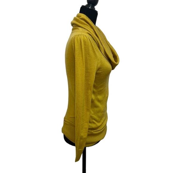 Moma Women's Mustard Yellow Cowl Neck Wool Blend Sweater Size 36 (S) - Picture 4 of 11